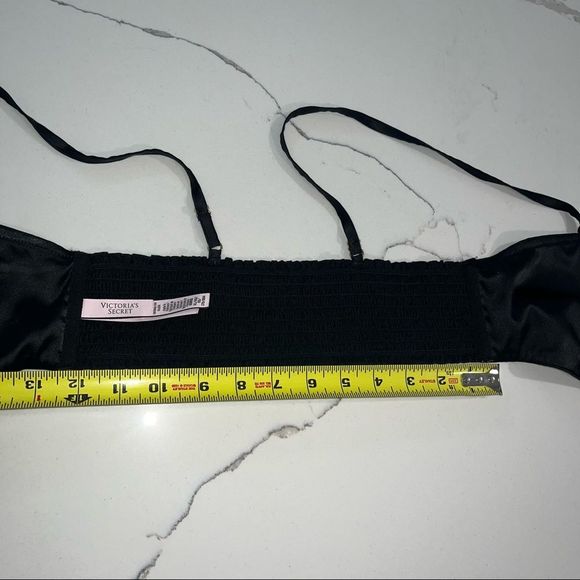 Victoria's Secret Black Satin Tie Front Bralette Sz.XL - Picture 7 of 12